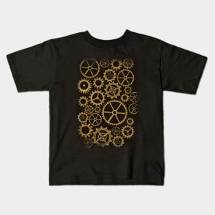 SteamPunk Golden Gears Kids T-Shirt